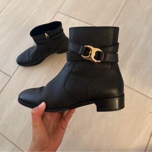 Tory Burch Black Leather Ankle Boots